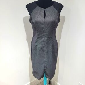 Nine West Women's Colorblock Sleeveless Structured Pencil Dress 10 Black Gray